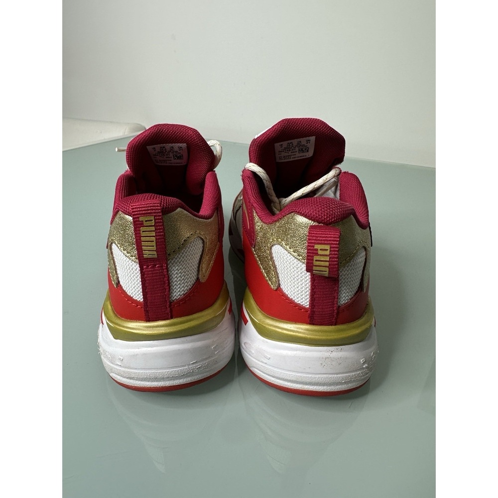 Puma Unisex Kids RS Fast Glitz GS - SZ 3C - Red Gold Athletic Shoes Eur- 34,5 - Picture 5 of 9